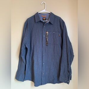 TIMBERLAND PRO Woodfort Flannel Shirt gray button up shirt size xl NWT
